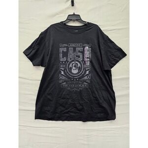 Johnny Cash The Man In Black Graphic T-Shirt Mens 2XL Black New JCA137401